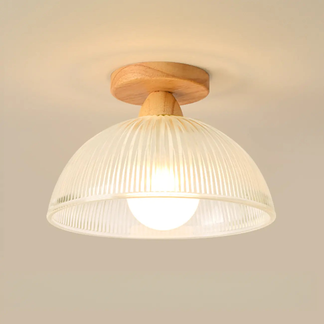 Modern LED Semi-Flush Ceiling Light with Clear Shade