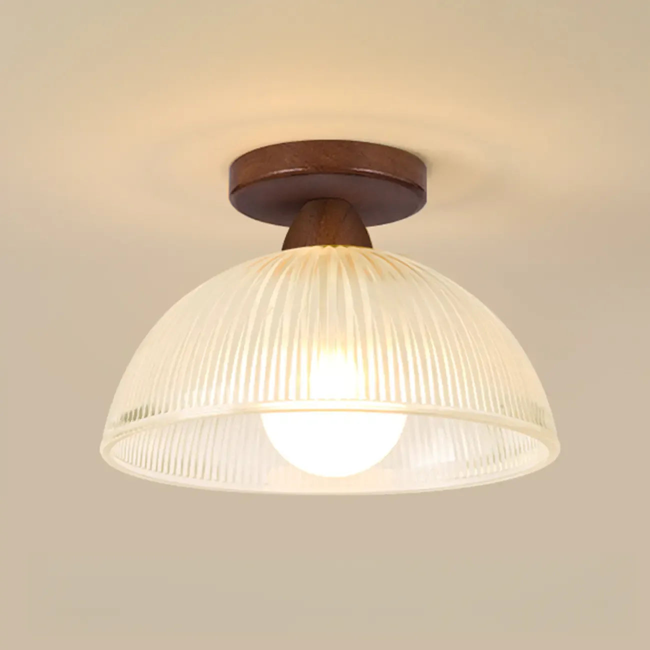 Modern LED Semi-Flush Ceiling Light with Clear Shade