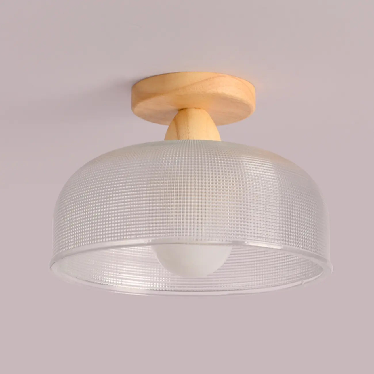 Modern LED Semi-Flush Ceiling Light with Clear Shade