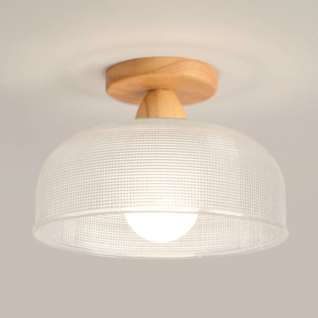 Modern LED Semi-Flush Ceiling Light with Clear Shade
