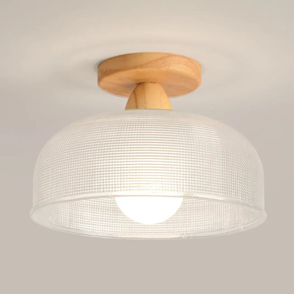 Modern LED Semi-Flush Ceiling Light with Clear Shade