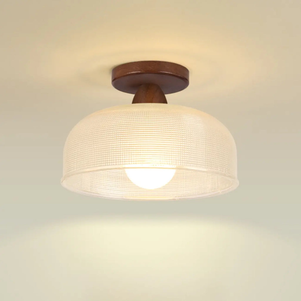 Modern LED Semi-Flush Ceiling Light with Clear Shade