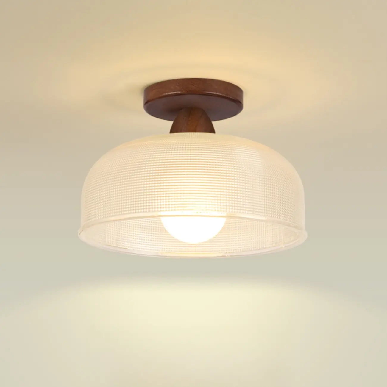 Modern LED Semi-Flush Ceiling Light with Clear Shade