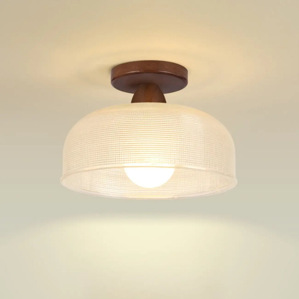 Modern LED Semi-Flush Ceiling Light with Clear Shade