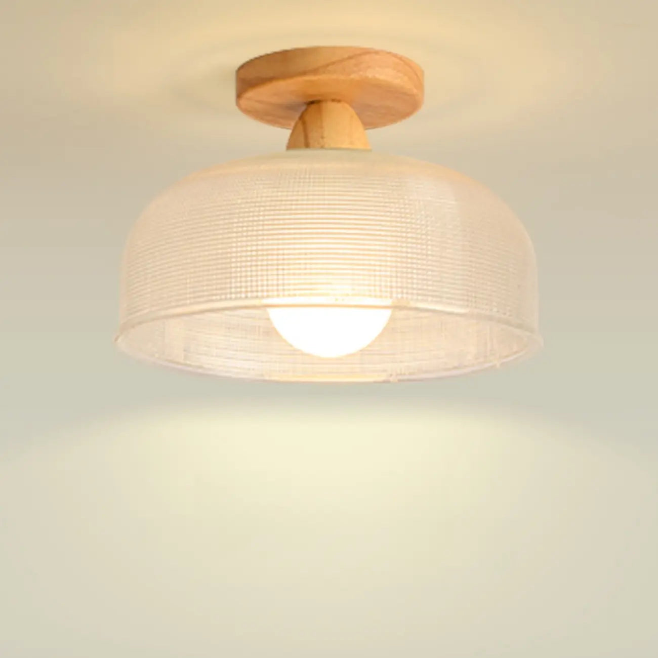 Modern LED Semi-Flush Ceiling Light with Clear Shade