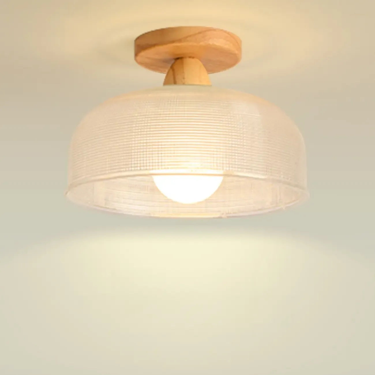 Modern LED Semi-Flush Ceiling Light with Clear Shade