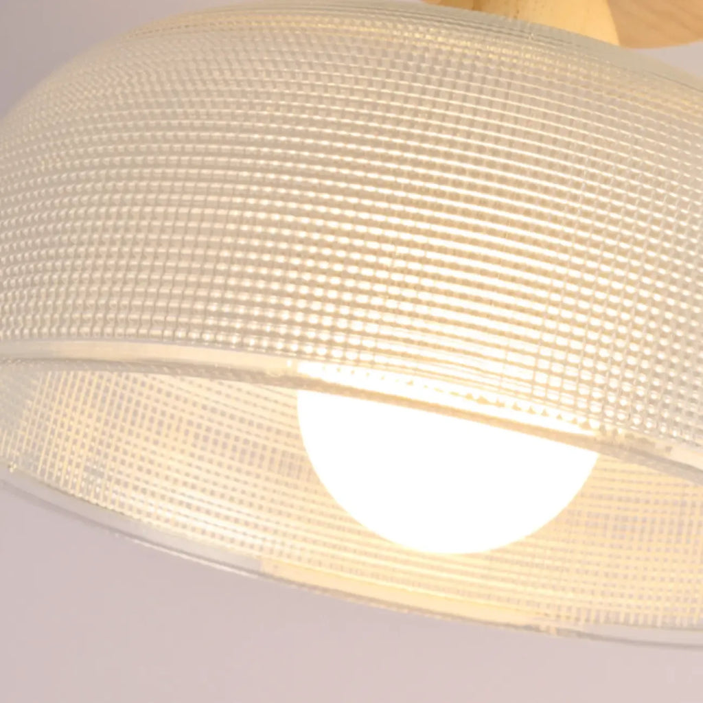 Modern LED Semi-Flush Ceiling Light with Clear Shade