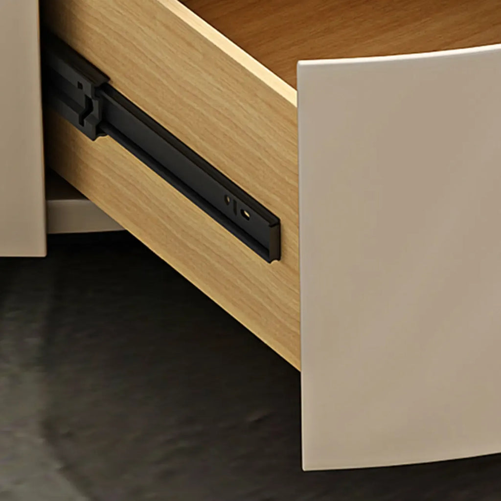 Modern Beiger Free Form Nesting Coffee Table with Drawer