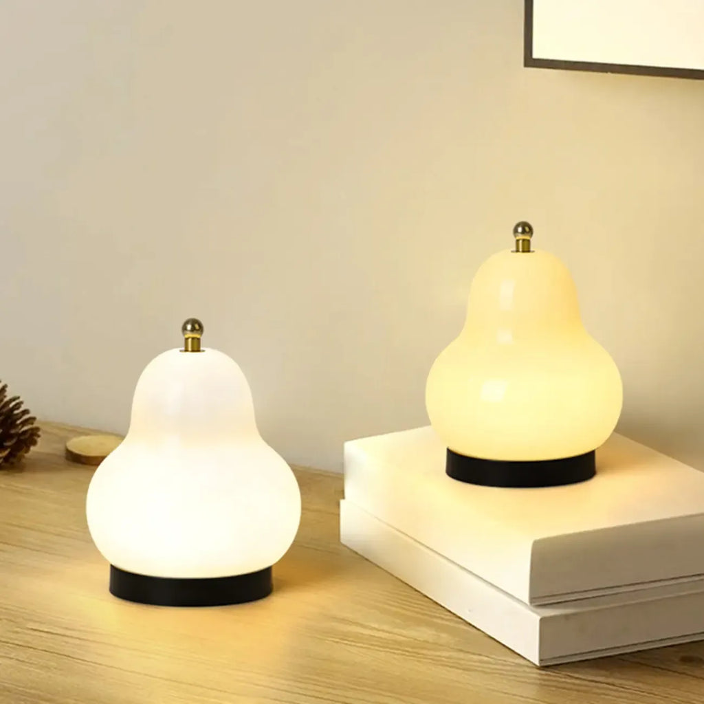 Cute Glass Pear Shape Bedside Lamp Direct Wired Electric