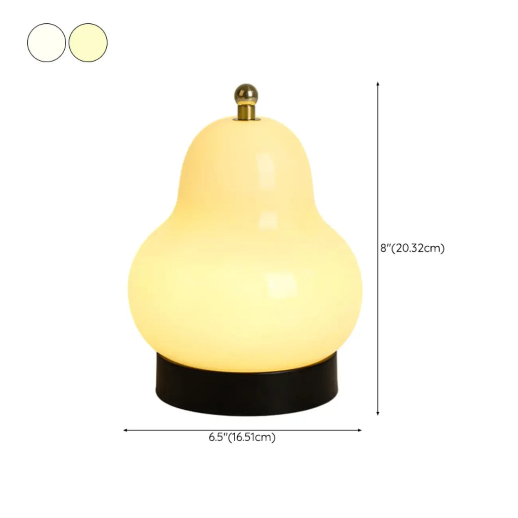 Cute Glass Pear Shape Bedside Lamp Direct Wired Electric