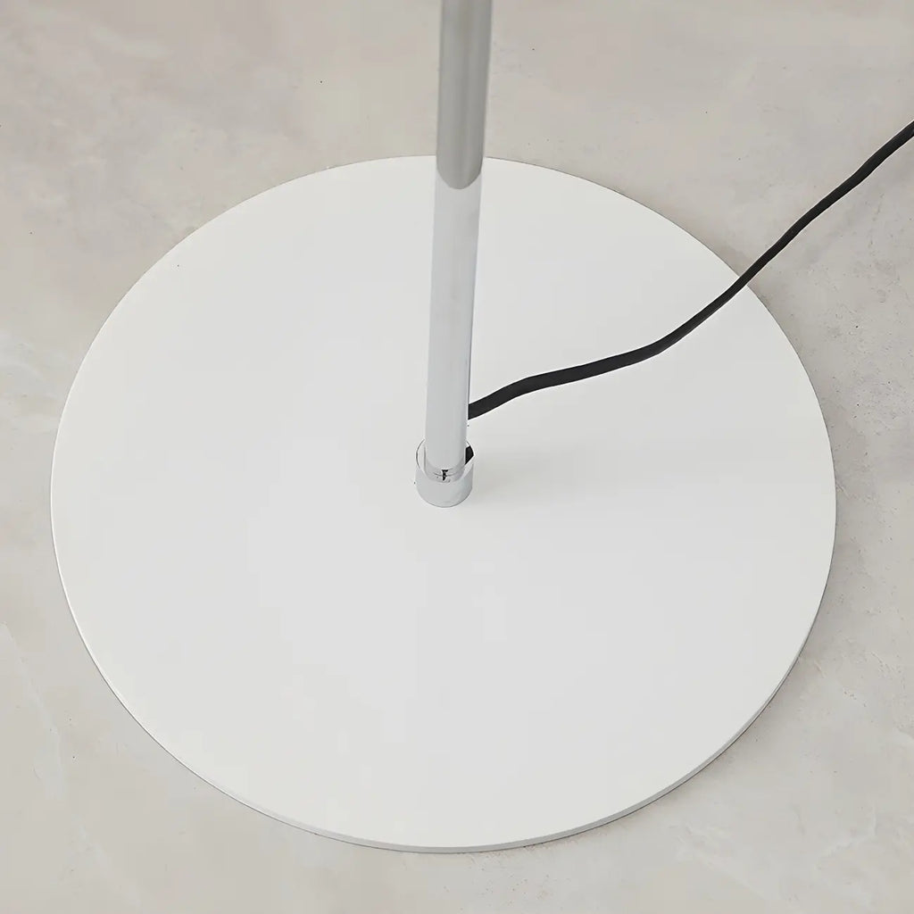 Minimalistic Geometric Off-White Metal Table Lamp for Bedroom
