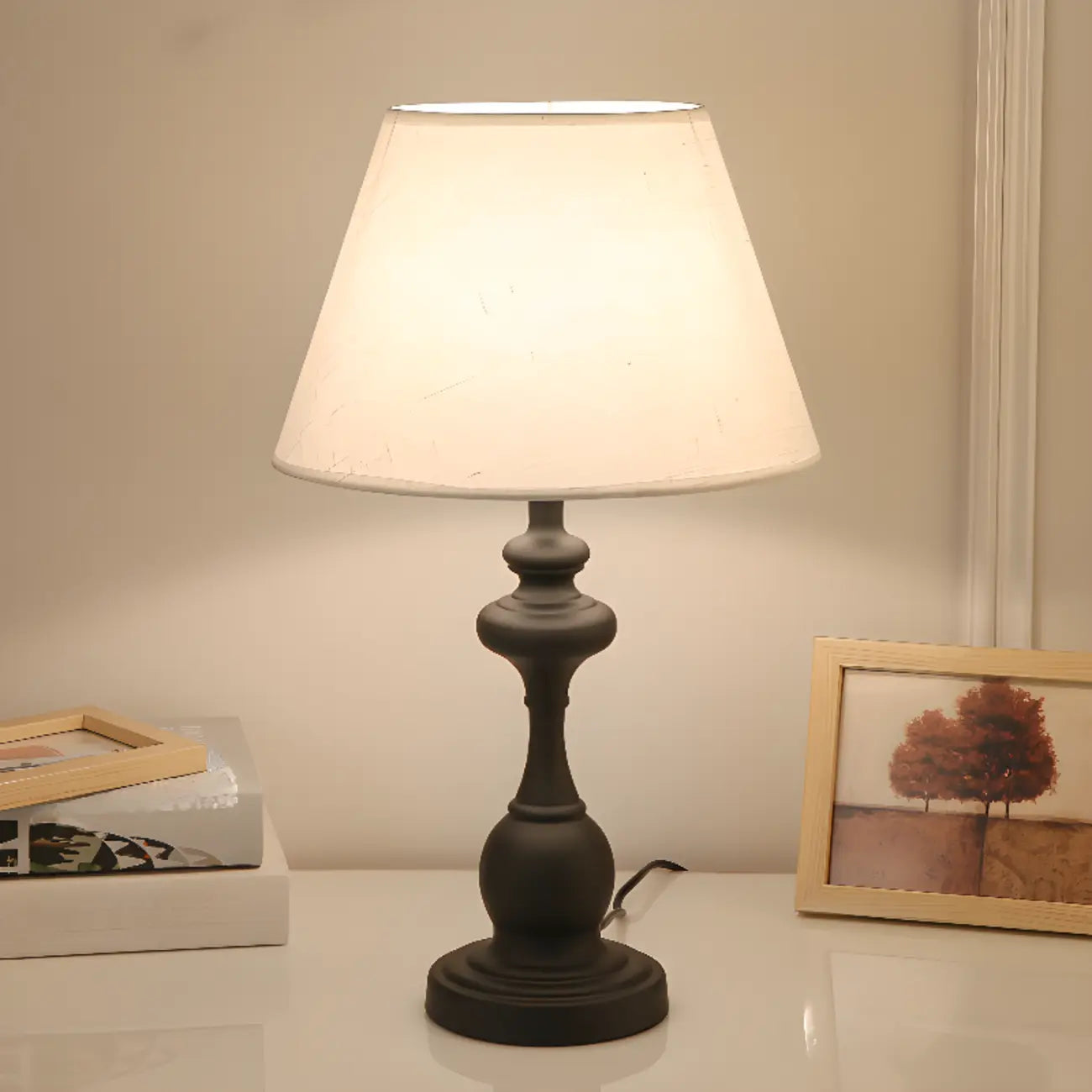 Classic Metal Table Lamp Plug In Electric for Bedroom