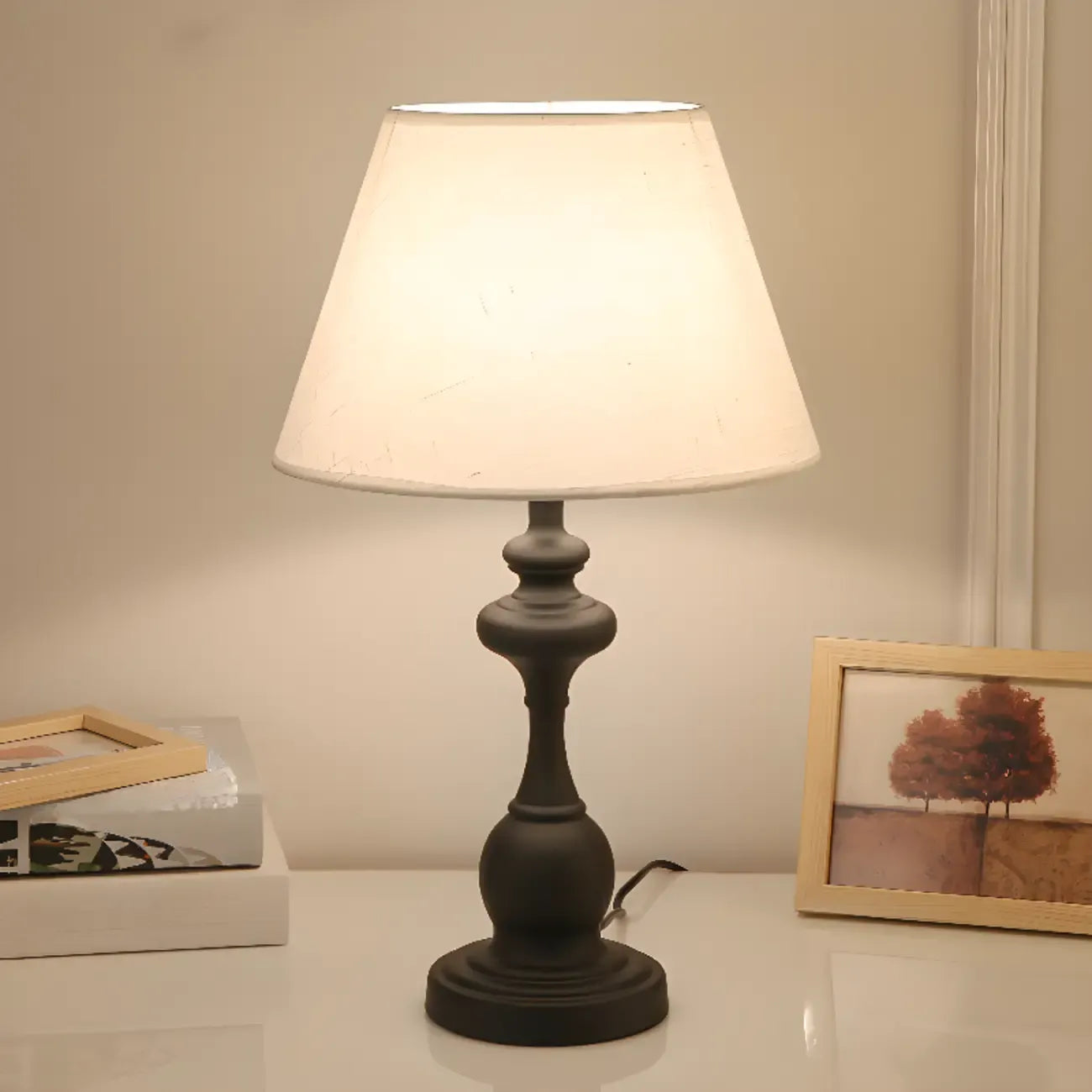 Classic Metal Table Lamp Plug In Electric for Bedroom