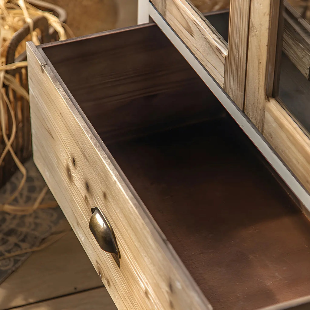 Elegant Arched Glass Doors White Wood China Cabinet
