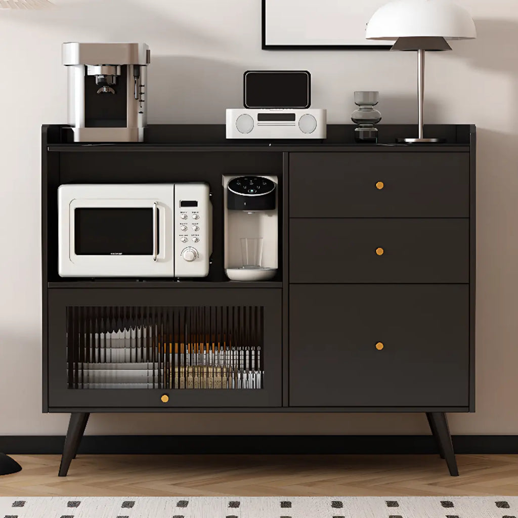 Elegant Black Buffet Cabinet for Modern Living Room Decor