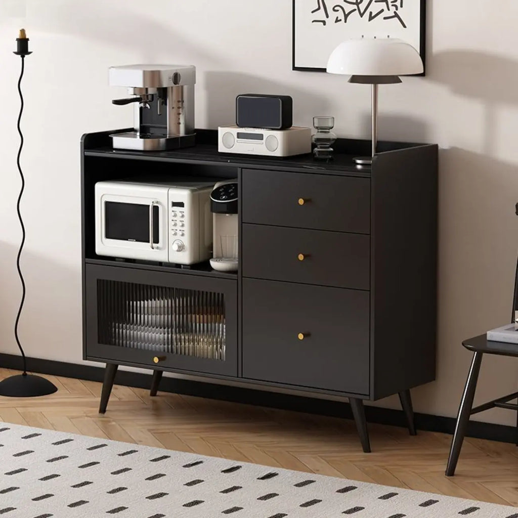 Elegant Black Buffet Cabinet for Modern Living Room Decor