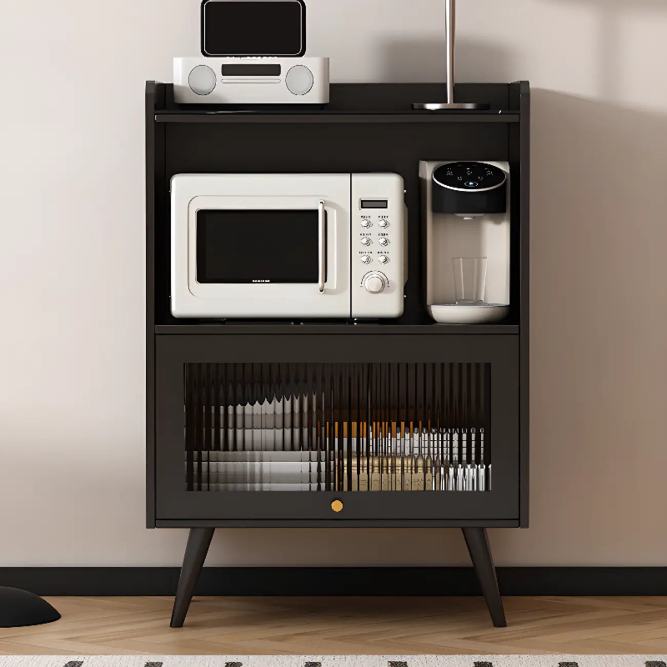 Elegant Black Buffet Cabinet for Modern Living Room Decor