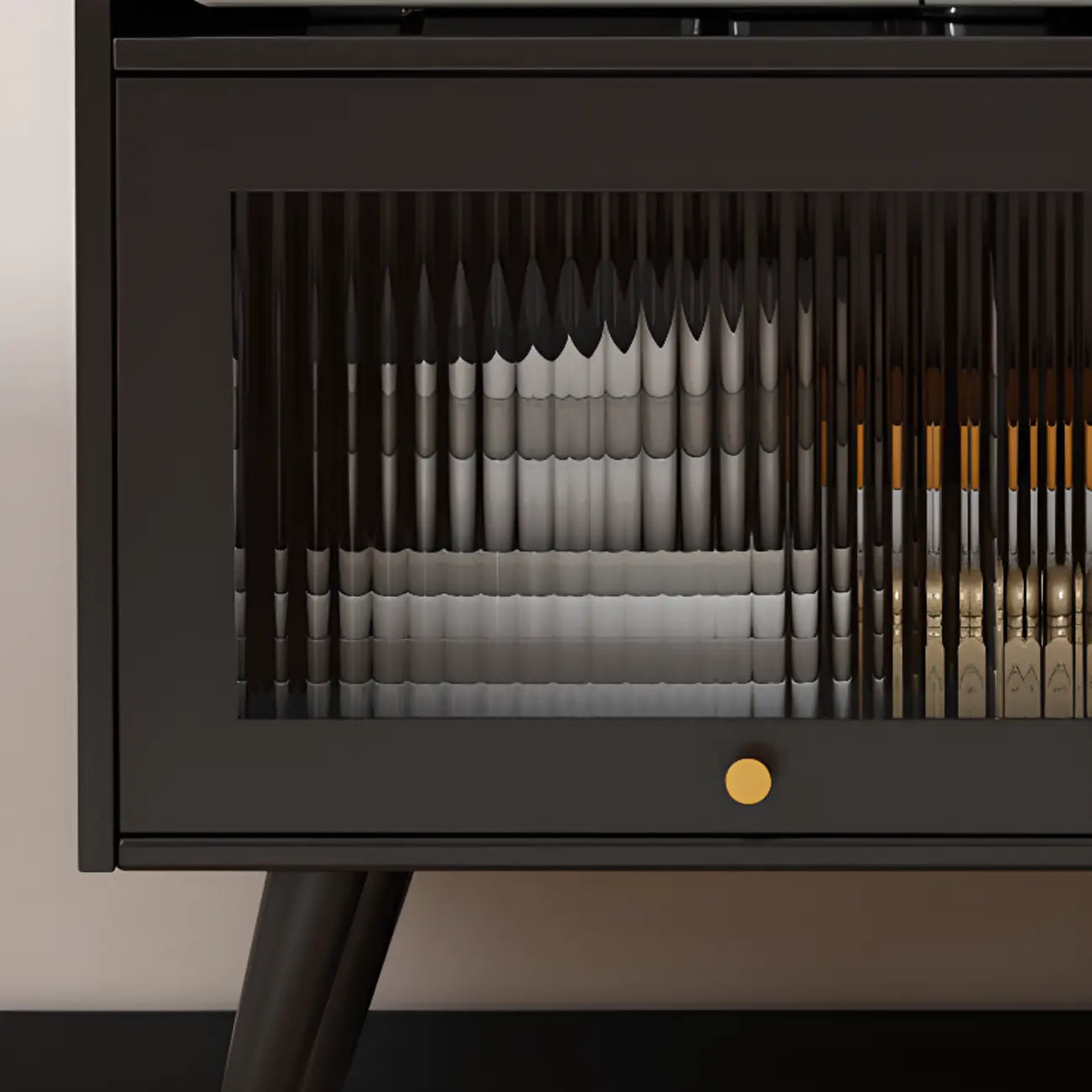 Elegant Black Buffet Cabinet for Modern Living Room Decor