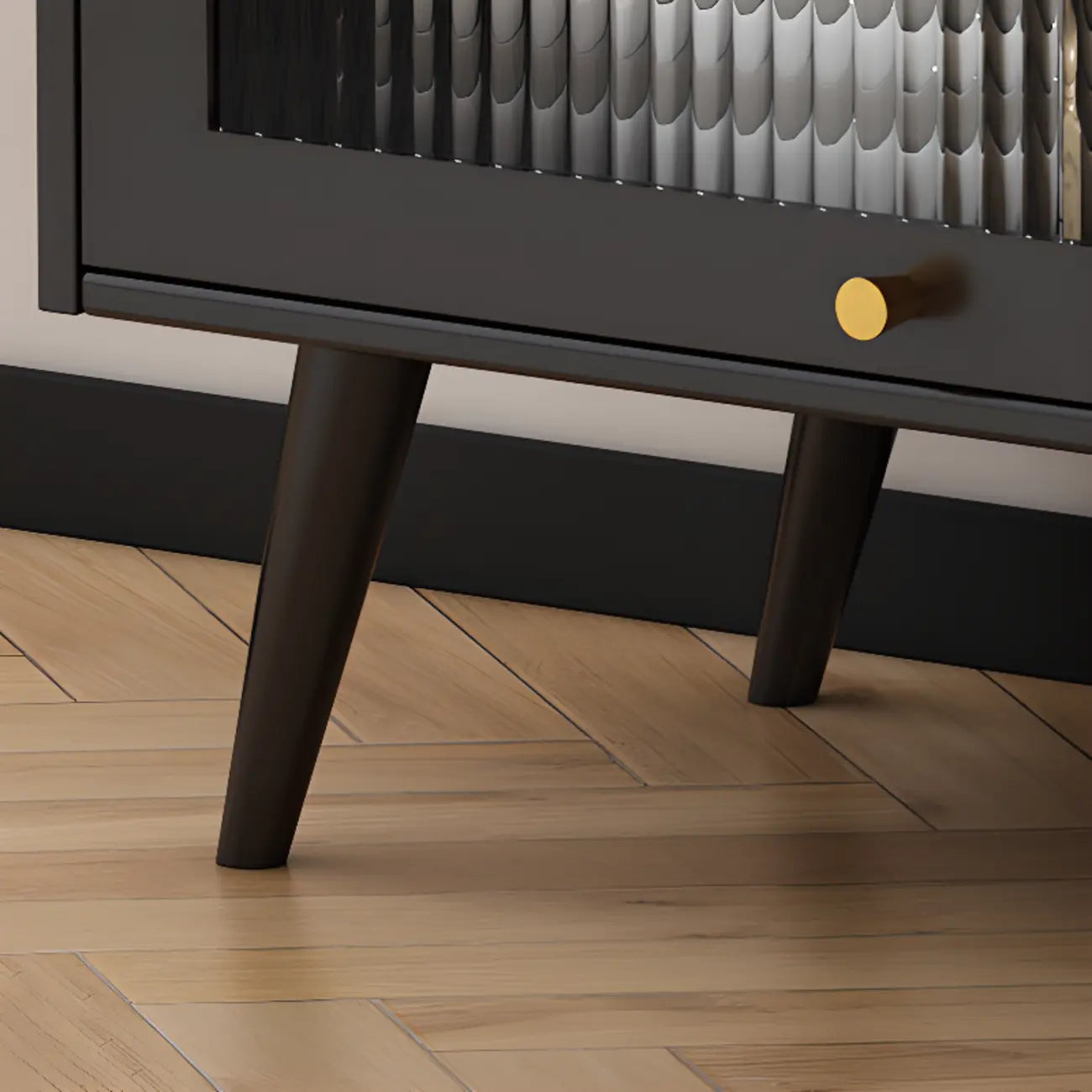 Elegant Black Buffet Cabinet for Modern Living Room Decor