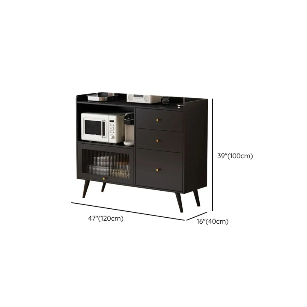 Elegant Black Buffet Cabinet for Modern Living Room Decor