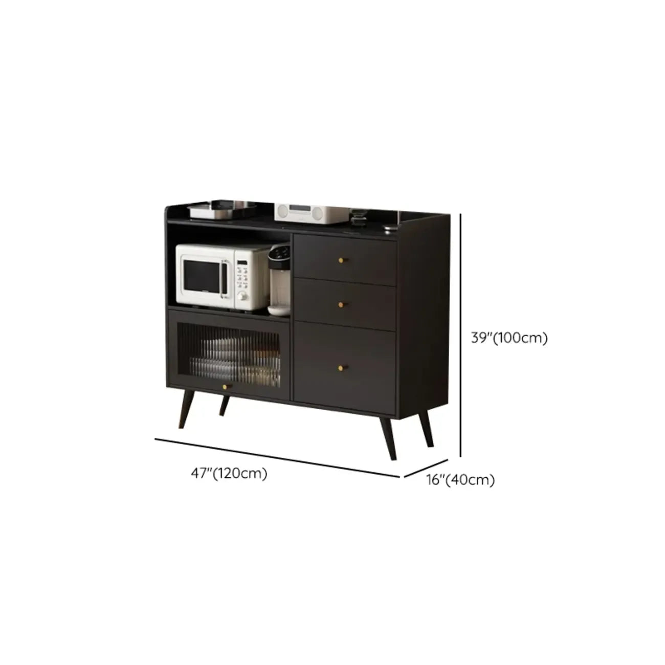 Elegant Black Buffet Cabinet for Modern Living Room Decor