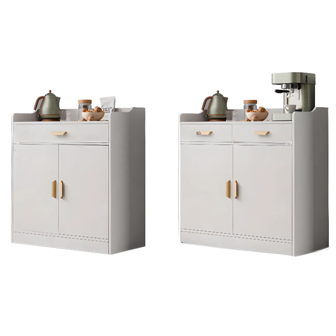 Simple Wooden Freestanding Storage Cabinet with Drawers