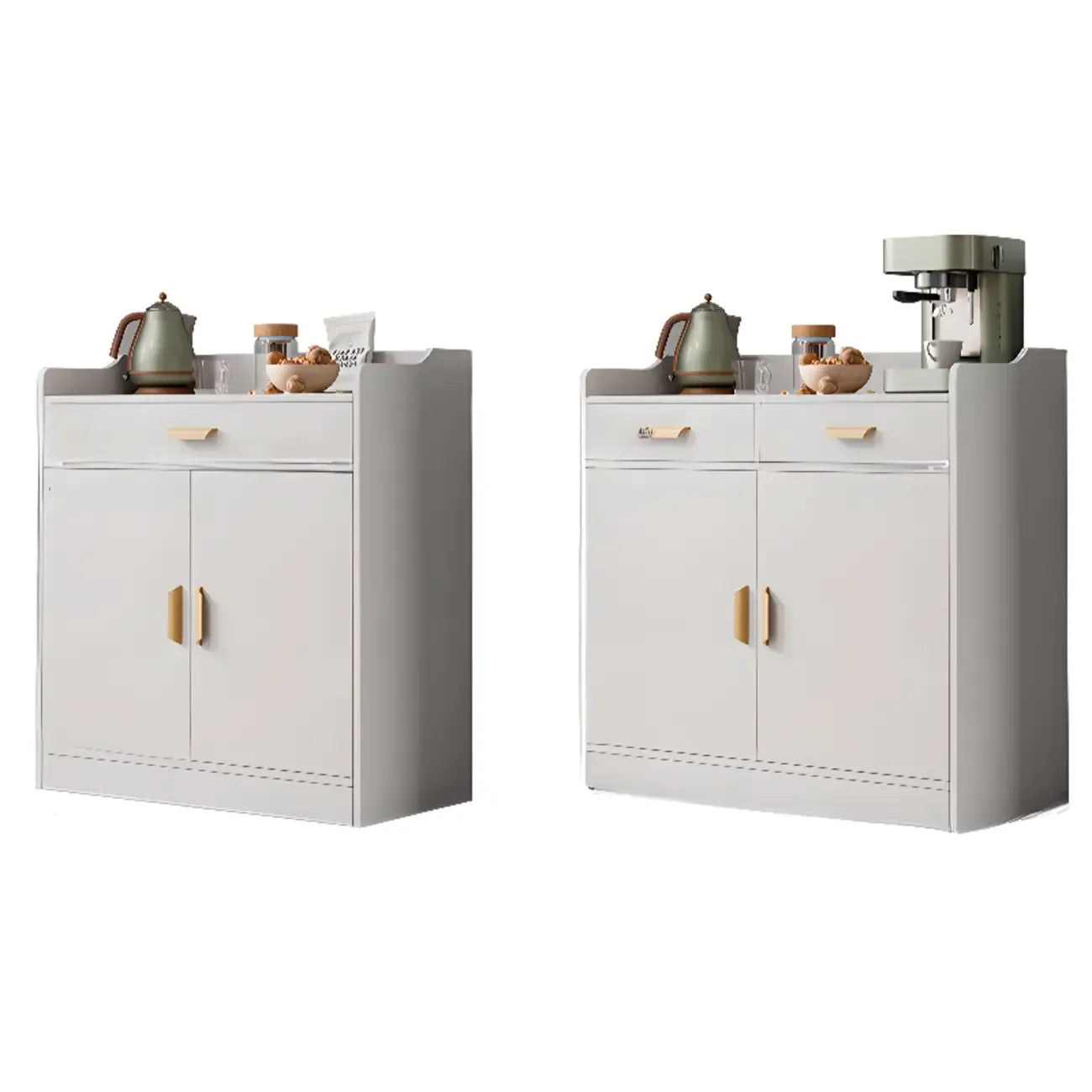 Simple Wooden Freestanding Storage Cabinet with Drawers