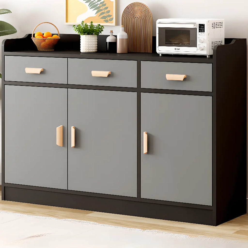 Simple Wooden Freestanding Storage Cabinet with Drawers