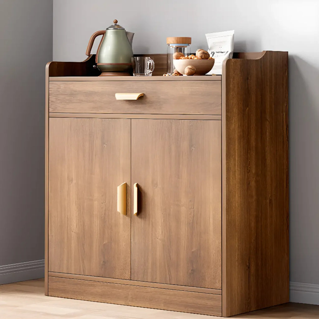 Simple Wooden Freestanding Storage Cabinet with Drawers