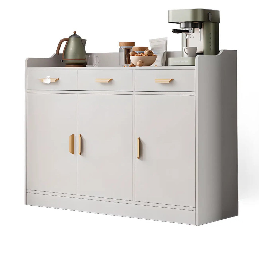 Simple Wooden Freestanding Storage Cabinet with Drawers