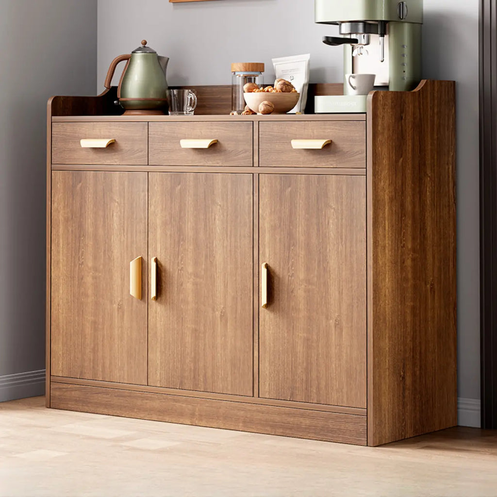 Simple Wooden Freestanding Storage Cabinet with Drawers