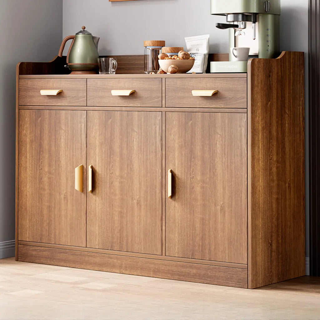 Simple Wooden Freestanding Storage Cabinet with Drawers