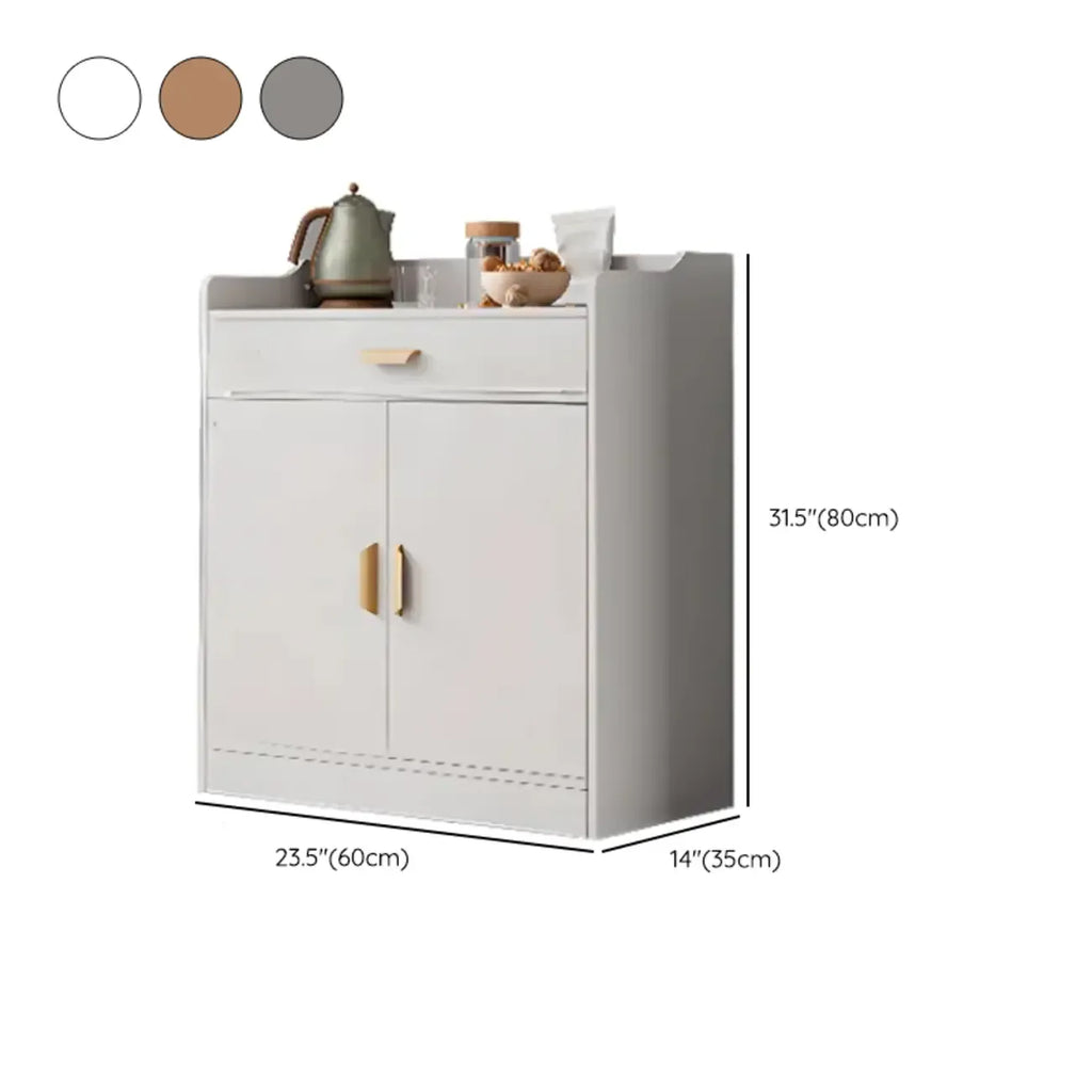 Simple Wooden Freestanding Storage Cabinet with Drawers