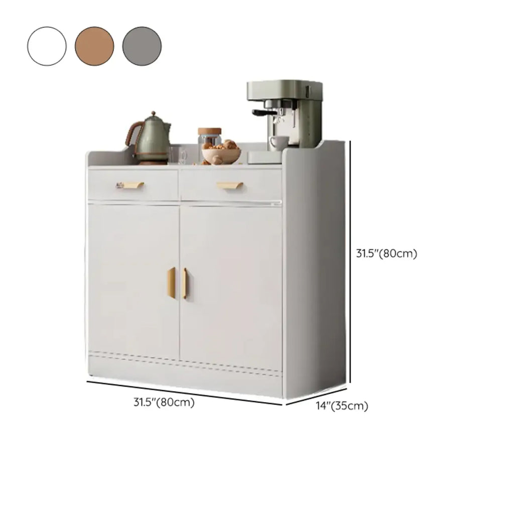 Simple Wooden Freestanding Storage Cabinet with Drawers