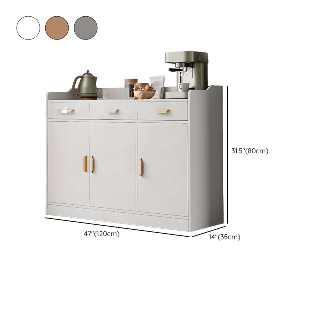 Simple Wooden Freestanding Storage Cabinet with Drawers