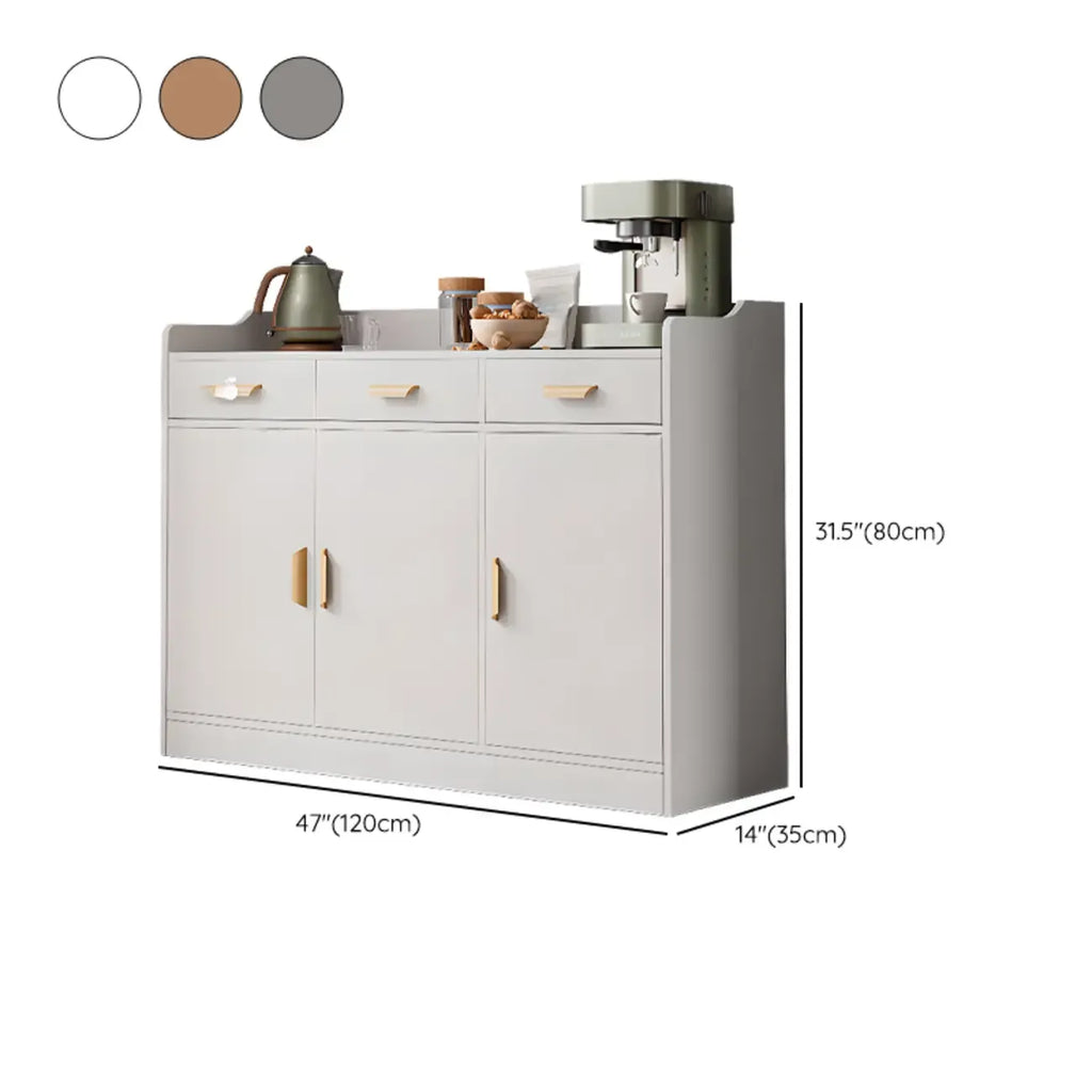 Simple Wooden Freestanding Storage Cabinet with Drawers