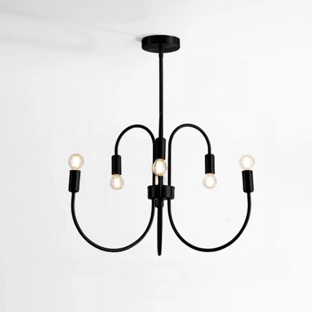 2 Tiers Industrial Black Iron Chandelier for Modern Interiors