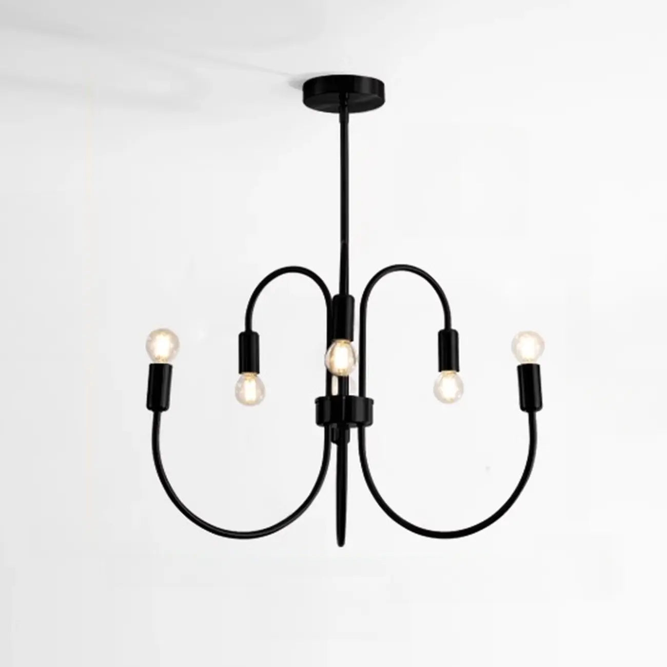2 Tiers Industrial Black Iron Chandelier for Modern Interiors