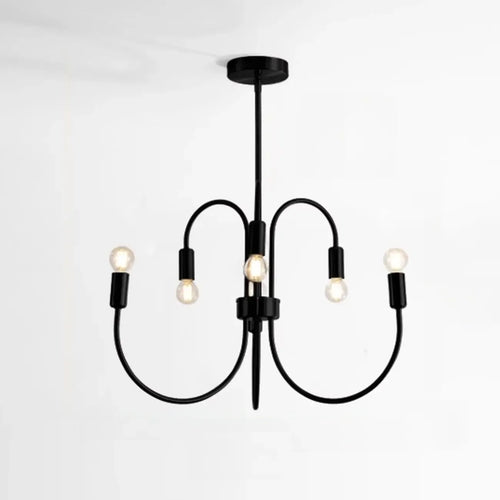 2 Tiers Industrial Black Iron Chandelier for Modern Interiors
