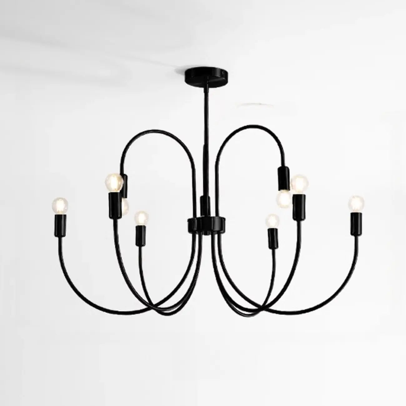 2 Tiers Industrial Black Iron Chandelier for Modern Interiors