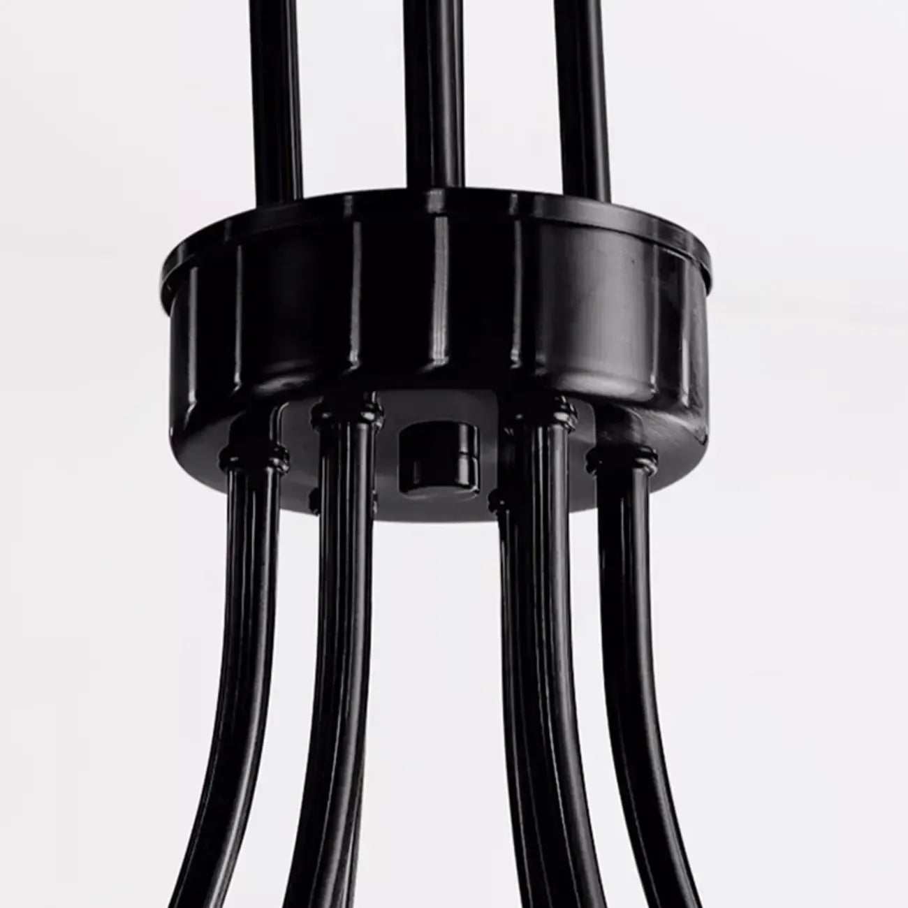 2 Tiers Industrial Black Iron Chandelier for Modern Interiors
