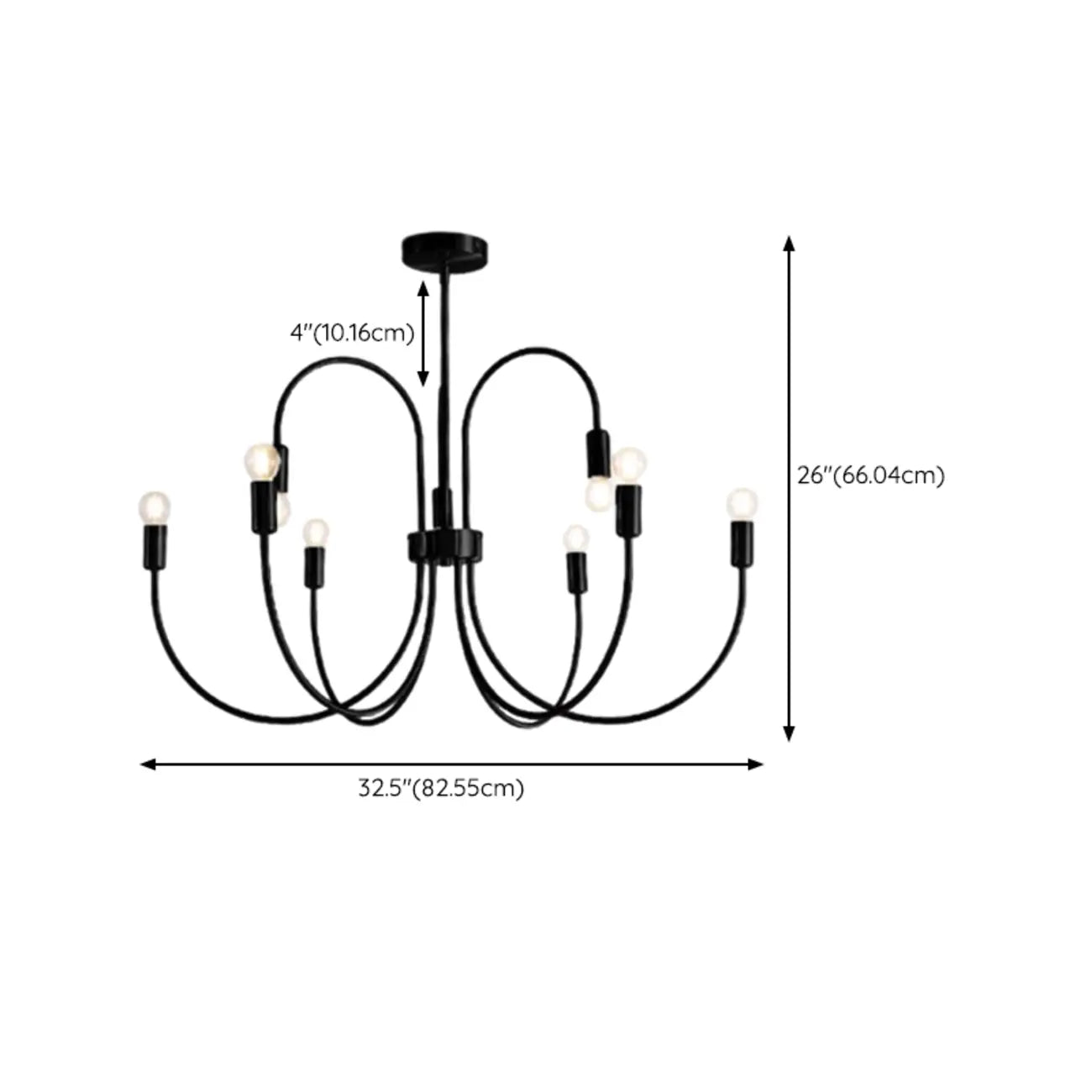 2 Tiers Industrial Black Iron Chandelier for Modern Interiors