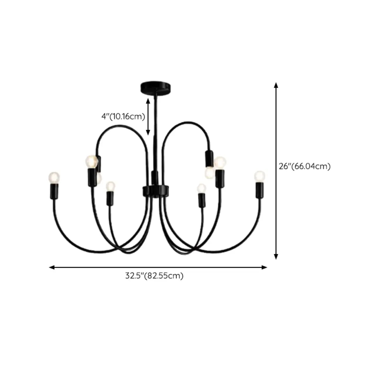 2 Tiers Industrial Black Iron Chandelier for Modern Interiors
