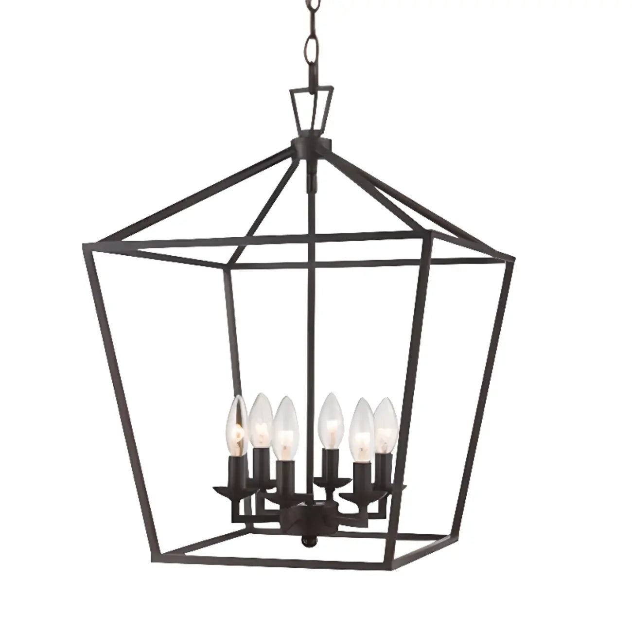 Industrial Black Cage Metal Chandelier for Home Decor