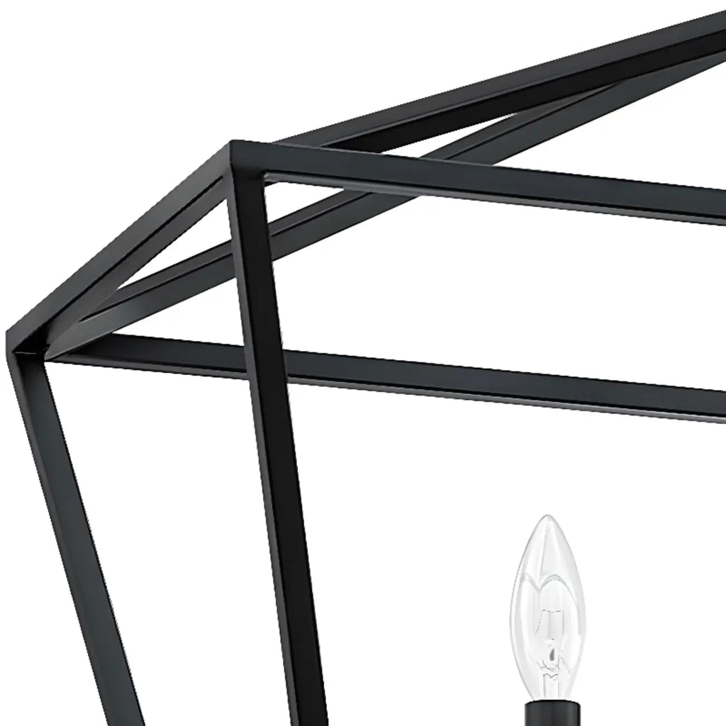 Industrial Black Cage Metal Chandelier for Home Decor