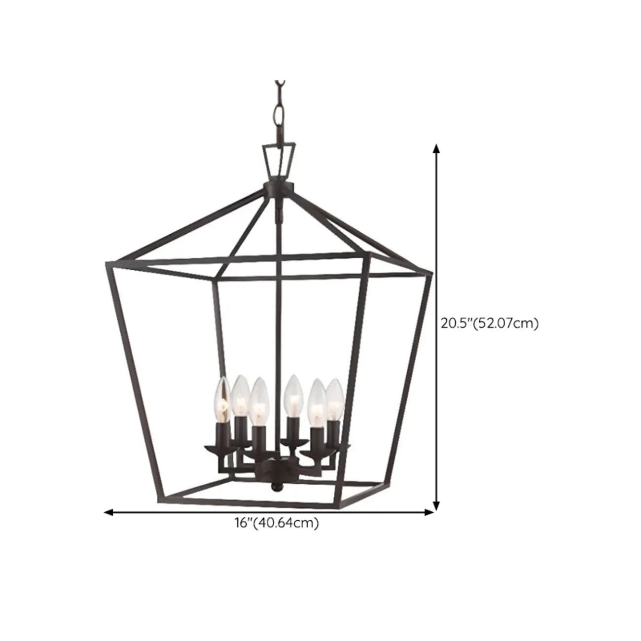 Industrial Black Cage Metal Chandelier for Home Decor