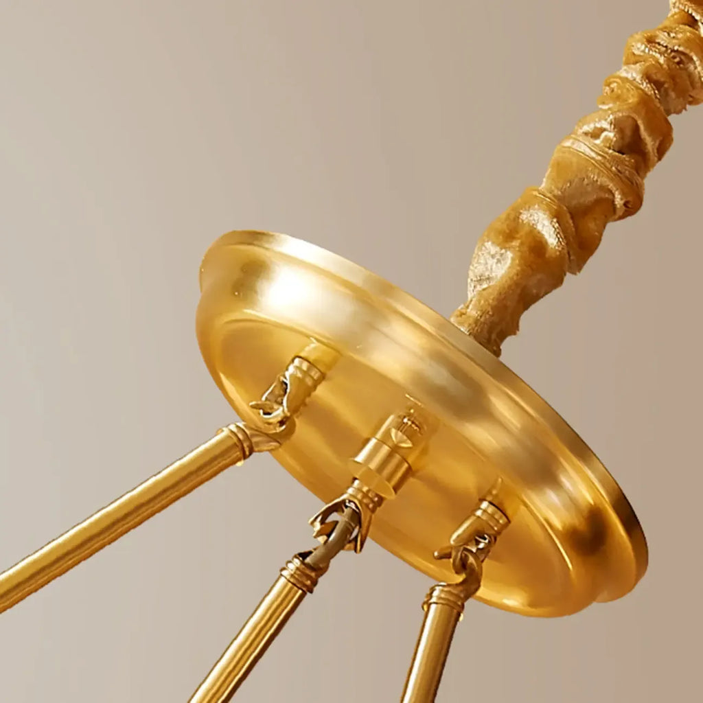 Multi-light Elegant Gold Chandelier with Fabric Shade