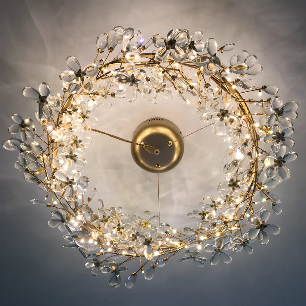 Modern Crystal Branch Chandelier with Adjustable Length