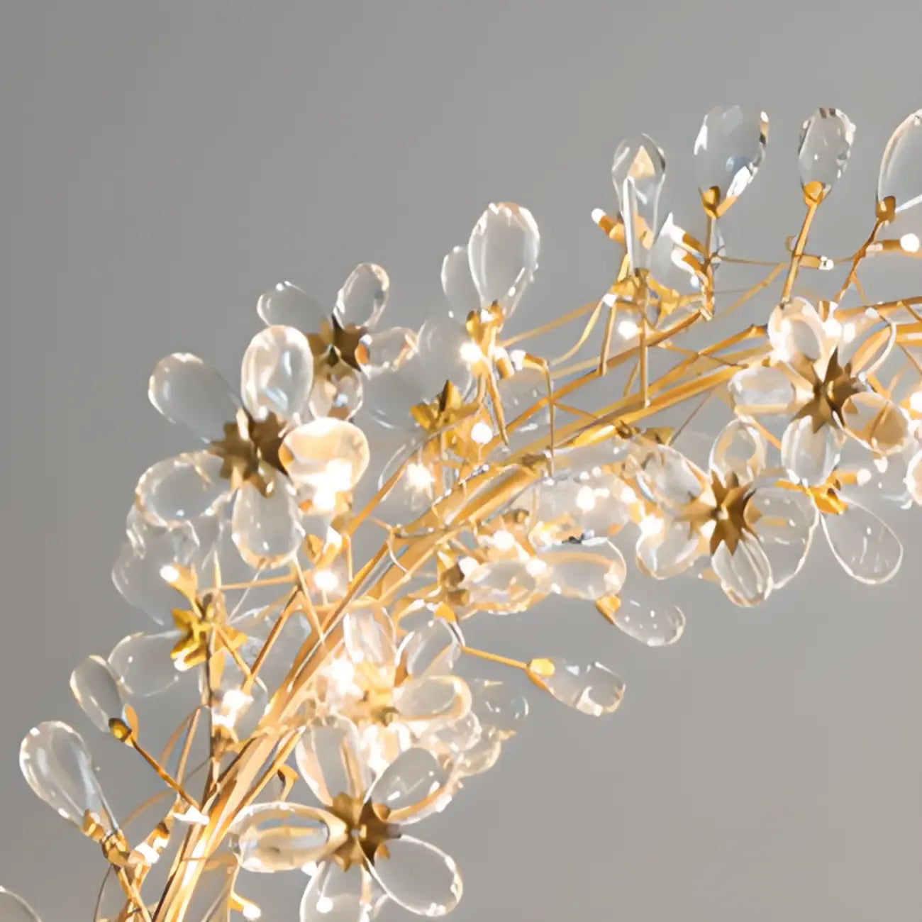 Modern Crystal Branch Chandelier with Adjustable Length