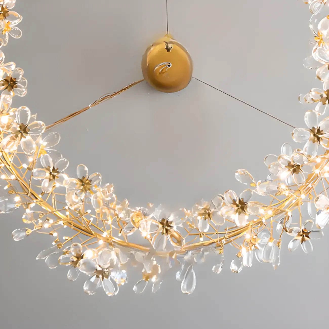 Modern Crystal Branch Chandelier with Adjustable Length
